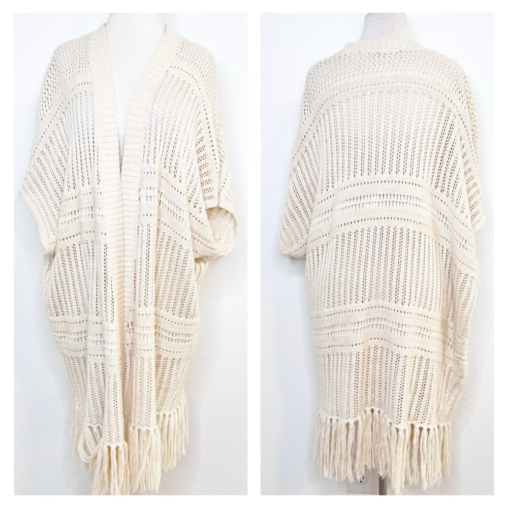 Matilda Jane Cream Open-Knit Fringe Cardigan